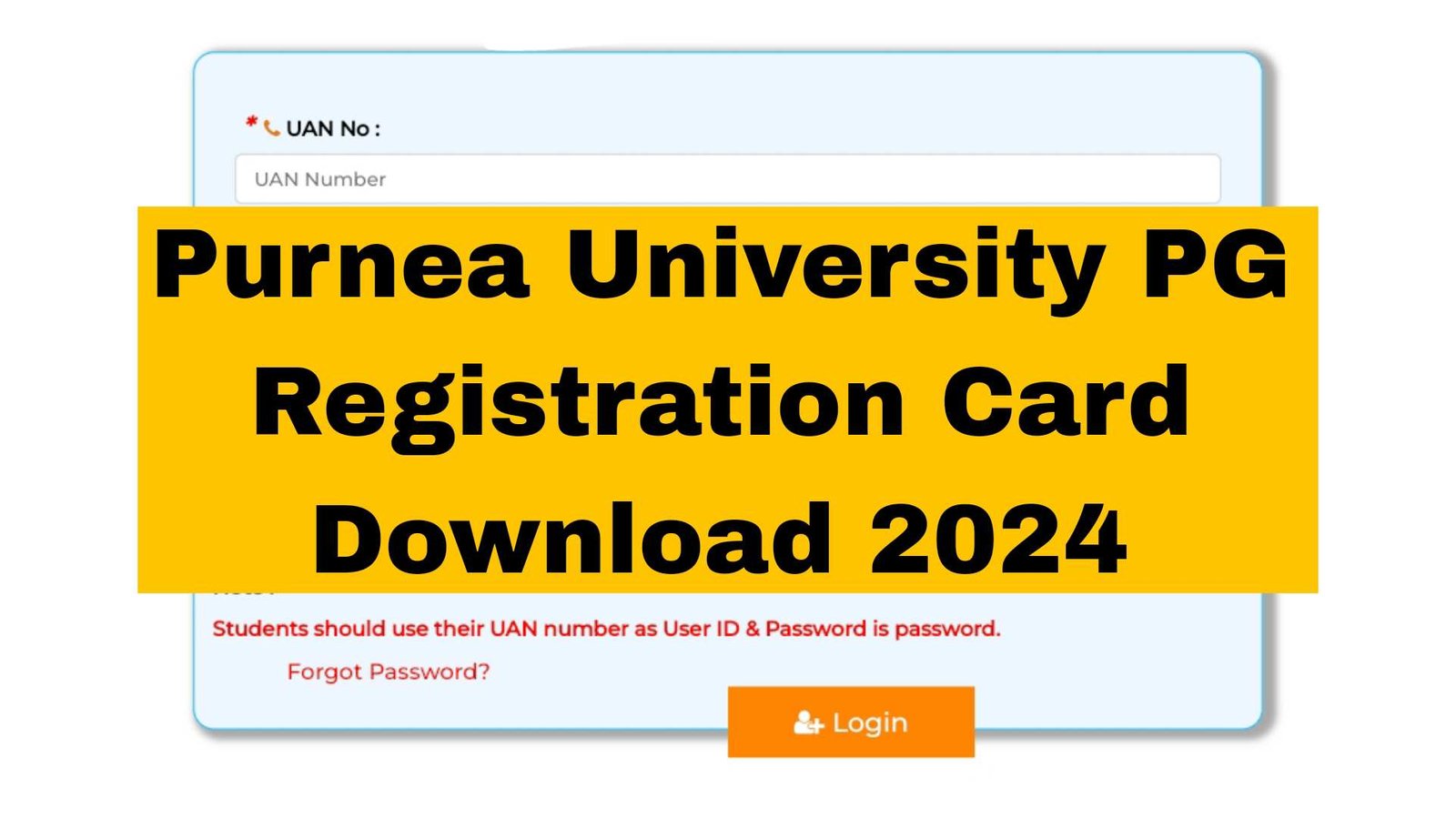 Purnea University PG Registration Card 2024