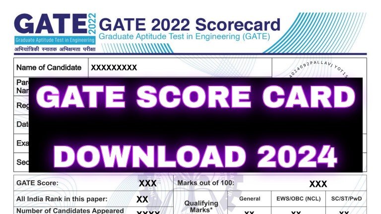 GATE Score Card Download 2024
