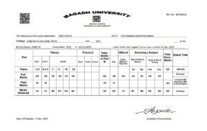 Magadh University Part 3 Result 2020-23