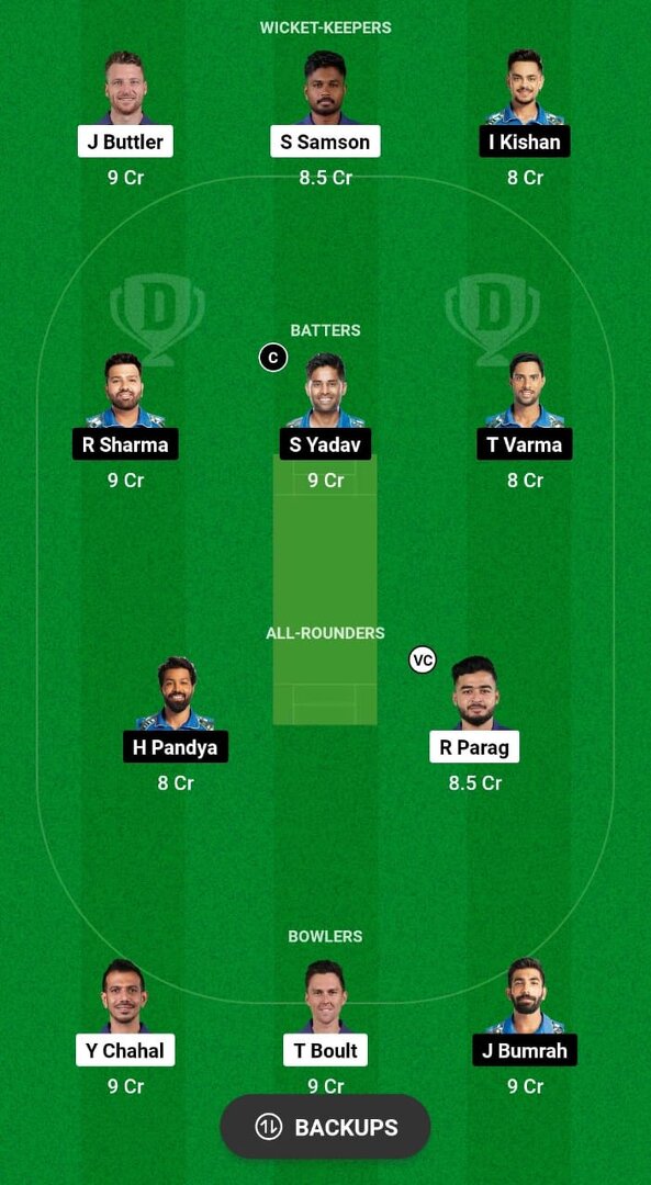 RR vs MI Dream11 Prediction