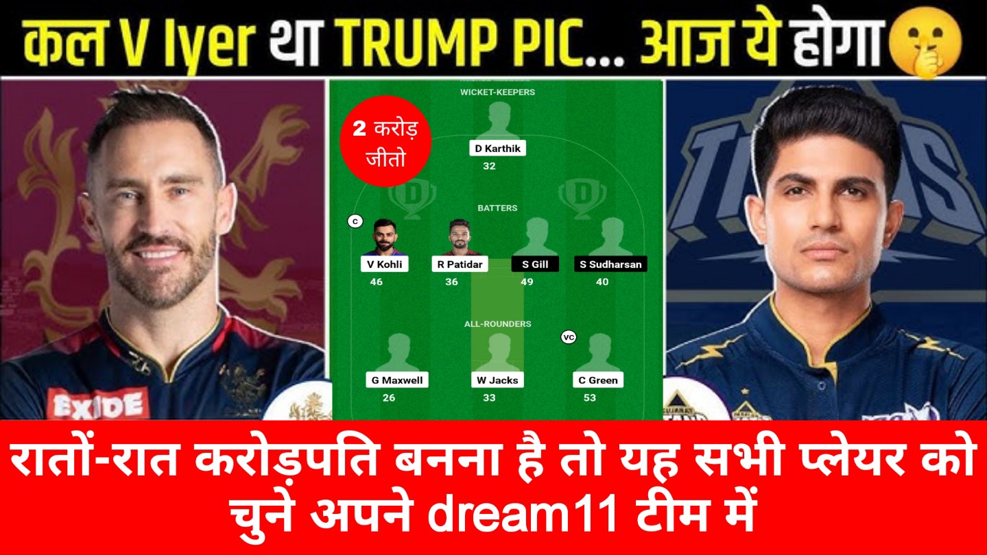 RCB Vs GT Dream11 Team Prediction