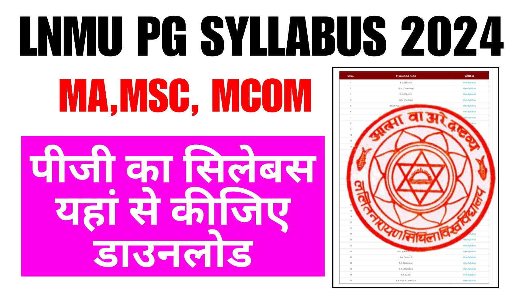 LNMU PG Syllabus 2024