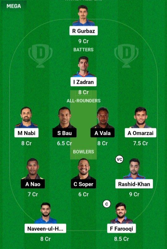 AFG vs PNG Dream11 Team