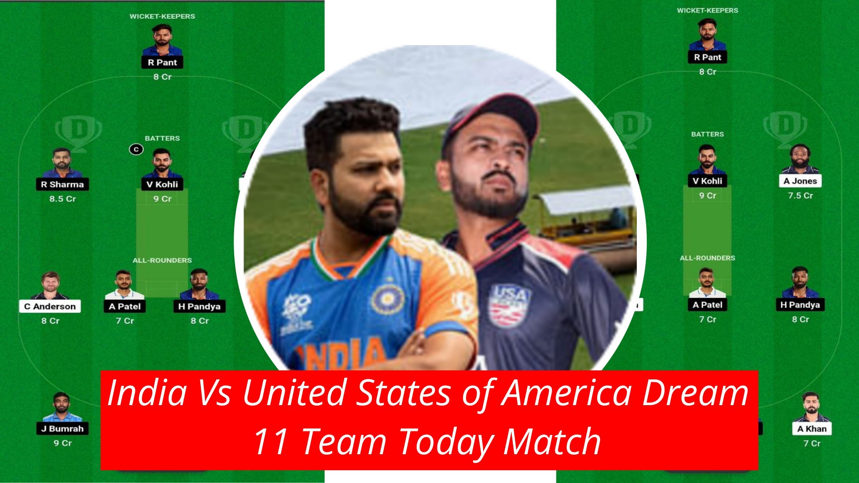 IND Vs USA Dream11 Team