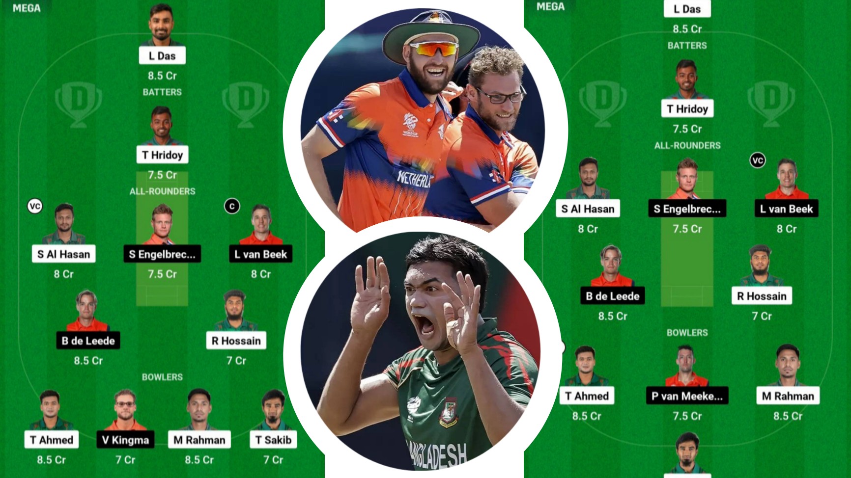 Bangladesh Vs Nedarland Best Dream 11 Team