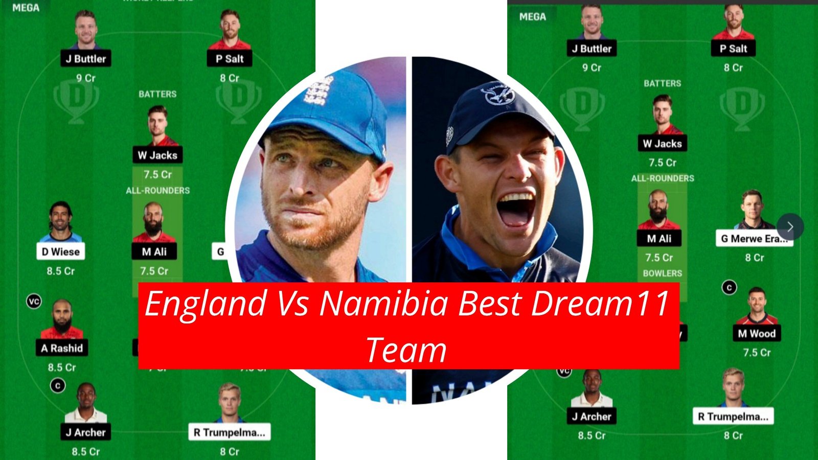 England Vs Namibia Best Dream11 Team