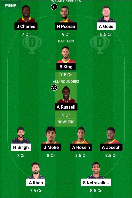 WI Vs USA Dream11 Best Team 