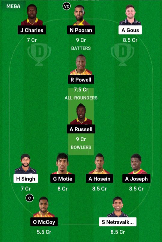 WI Vs USA Dream11 Best Team 