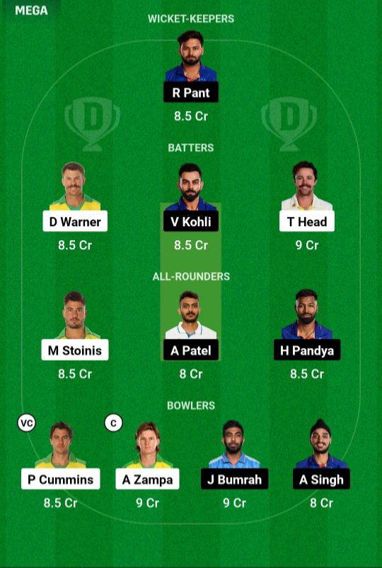 IND VS AUS Dream11 Prediction Team