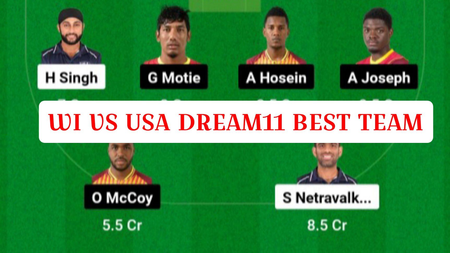 WI Vs USA Dream11 Best Team