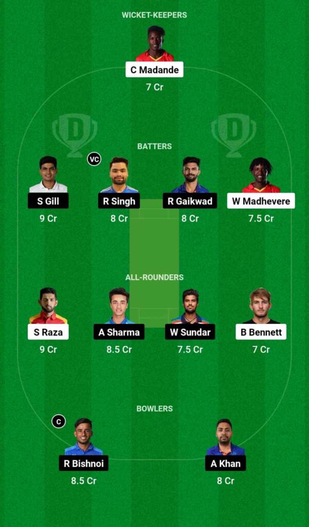 IND Vs ZIM Dream11 Prediction Today