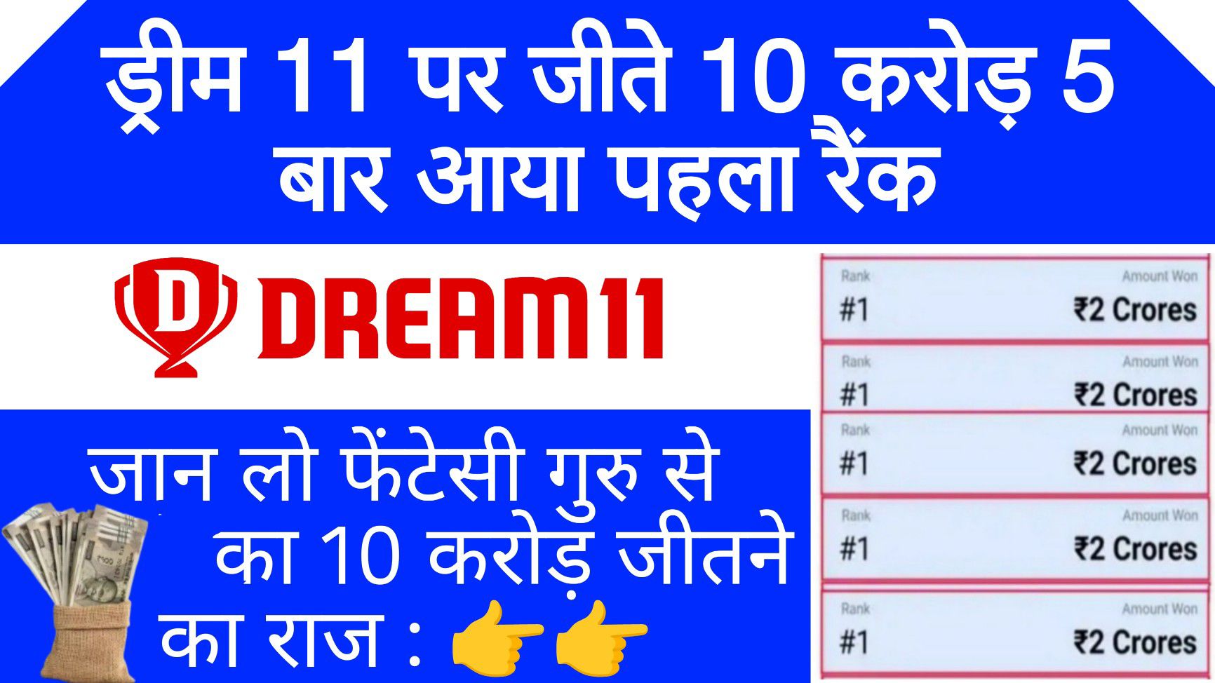 Dream11 पर जीते ₹10 करोड़, 5 बार आई #1 Rank, इन्होने बताया Dream11 पर #1 Rank लाने का ताबड़तोड़ तरीका!