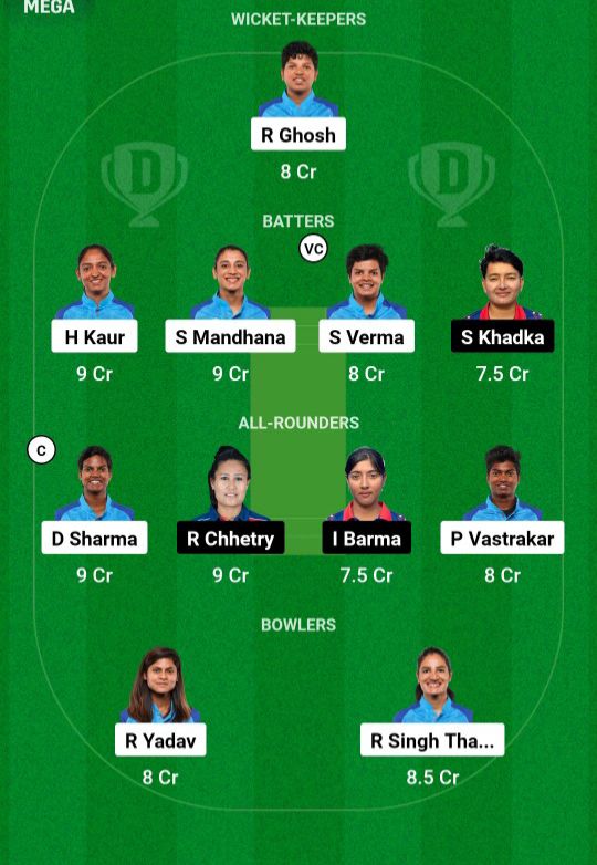 IND W VS NEP W Dream11 Prediction Team 2