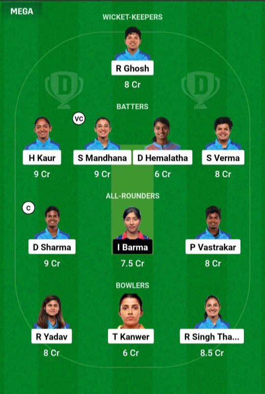 IND W VS NEP W Dream11 Prediction Team 1