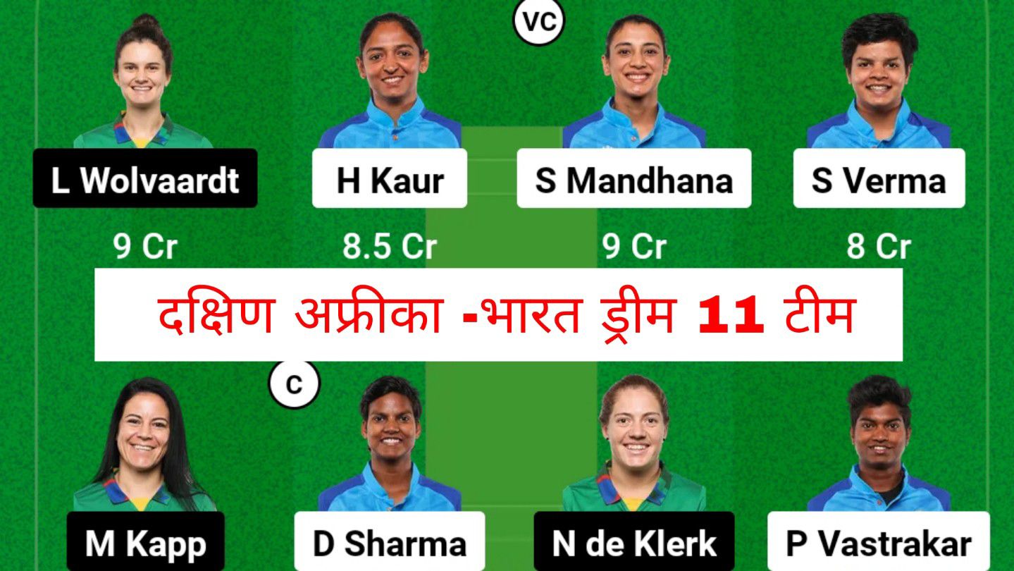 SA W VS IND W Dream11 Team