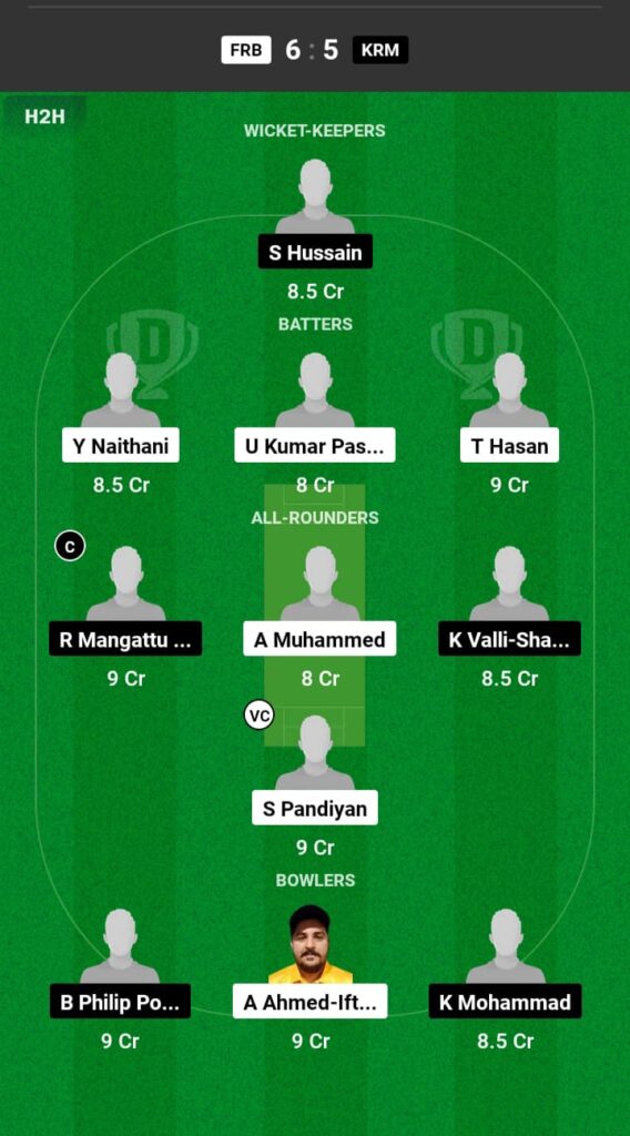 FRB vs KRM Dream11 Prediction in Hindi